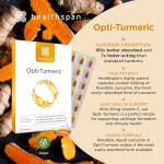 Healthspan Opti-Turmeric | High Strength 500mg Liquid Curcumin | Supports Cartilage Formation | Immune Health | 185 Times Better Absorbed & 7 Times Faster Acting Than Standard Turmeric (60 Capsules)