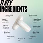 Numan Testosterone Support - Maca Root, Tribulus Terrestris, Zinc, Ginseng - Testosterone Supplements for Men, Essential Vitamins & Minerals - 1100mg per Serving - 60 Capsules