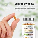 Turmeric and Black Pepper Capsules | 1440mg Dose | 120 Tablets | 2 Month Supply | 2 A Day | Herbal Supplements | High Strength Curcumin | VitaBright Organic Tumeric Supplement