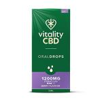 Vitality CBD Oral Drops in hempseed Oil, 1200 mg, Berry, 30ml, NO THC