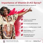 BetterYou Vitamin D3 K2 Oral Spray, Fast Acting Vitamin D 3000 IU + Vitamin K2 (MK7) Supplement, Supports Bones, Teeth, Immune System & Blood Clotting, 1-Month Supply, Natural Peppermint Flavour