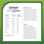 Centrum MultiGummies, Gummy Multivitamins for Adults with Cherry, Berry & Orange Natural Fruit Flavouring, Includes essential vitamins D, B12 & C, 60 ct