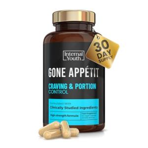 Gone Appétit - Cravings & Portion Control - Appetite Suppressants for Women and Men – Weight Loss Pills That Work Fast - Clinically Studied Ingredients - Made in The UK - 60 Capsules