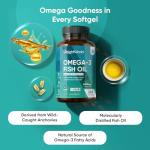 Omega 3 Fish Oil 2000mg - 240 Softgels (4 Months Supply) - 660mg EPA & 440mg DHA - Omega 3 Fatty Acids Supplements - Fish Oil Capsules - Made in The UK - Gluten-Free & Lactose-Free Capsules