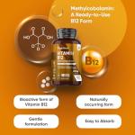 Vitamin B12 Tablets - 450 Tablets (1+ Year Supply) - 1 Per Day - 1000mcg - 6mm in Size - Easy to Swallow - Methylcobalamin Form - Vegan Vitamin B12 Supplement for Men & Women - Made in The UK