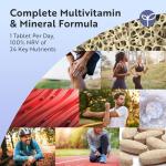 Nutravita Multivitamins & Minerals - 365 Vegan Tablets, 1 Year Supply - Immune System Support - Multivitamin Tablets for Women & Men - 26 Essential Active Vitamins & Minerals - Made in The UK