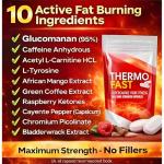 Thermo Fast Extreme Fat Burners - Fat Loss Max Strength Capsules for Women and Men - Lose Belly Weight Fast Raspberry Ketones, Cayenne Pepper, Chromium