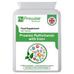 Multivitamin with Iron 180 Tablets (6 Months Dose) | Immune Support | One A Day Multivitamins for Men & Women | UK Manufactured to GMP Guaranteed Quality | Multivitamin Vegetarian by Prowise
