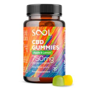 SOOL CBD Gummies 750mg 30pcs | 25mg CBD Gummy | Apple & Lemon Flavour | Cannabidiol CBD Oil Edibles | CBD Oil | Stress & Anxiety Relief | Calm, Unwind, Improve Sleep