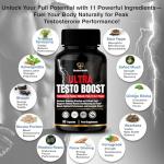 NuetonHealth Ultra Testo Boost - Natural Testosterone Supplements for Men - 11 Botanical Ingredients Including Tribulus, Ashwagandha, Ginseng, Shilajit, Ginkgo & Rhodiola - 60 Booster Capsules