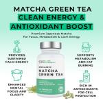 Organic Matcha Green Tea Capsules, 2 Month Supply - 120 Capsules, 1000mg with 50mg ECGC per Serving (Lab Tested), Powerful Anti-Oxidant, No Fillers, Pure Matcha Powder - Love Life Supplements
