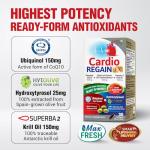 LABO Nutrition CardioREGAIN, Ubiquinol CoQ10 with Kaneka QH 100mg, Pine Bark Extract, Astaxanthin, Heart Health & Cellular Energy. Up to 25x Higher Absorption with Smart Liposomal Delivery, Soy Free