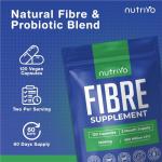 Fibre Supplement - Psyllium Husk 5000mg (500mg of 10:1 Extract) & Probiotic 400 Million CFU Lactobacillus Acidophilus – Digestive, Gut Health Support & Stool Softener -120 Psyllium Husks Capsules