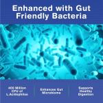 Fibre Supplement - Psyllium Husk 5000mg (500mg of 10:1 Extract) & Probiotic 400 Million CFU Lactobacillus Acidophilus – Digestive, Gut Health Support & Stool Softener -120 Psyllium Husks Capsules
