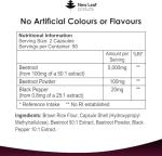 Beetroot Capsules 5100mg - High Strength Beetroot Supplement 180 Vegan Capsules - Nitric Oxide - Enriched with Black Pepper Made in The UK by New Leaf