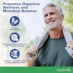 Fibre Supplement - Psyllium Husk 5000mg (500mg of 10:1 Extract) & Probiotic 400 Million CFU Lactobacillus Acidophilus – Digestive, Gut Health Support & Stool Softener -120 Psyllium Husks Capsules