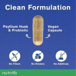 Fibre Supplement - Psyllium Husk 5000mg (500mg of 10:1 Extract) & Probiotic 400 Million CFU Lactobacillus Acidophilus – Digestive, Gut Health Support & Stool Softener -120 Psyllium Husks Capsules