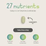 High Strength Multivitamins with Iron & Minerals | 400 Vegan Multivitamin Tablets for Women, Multivitamin Tablets for Men | 100% of All Vitamins | Adult Multi Vitamin | VitaBright Vitamin Supplements