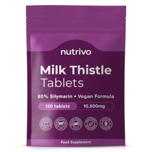 Milk Thistle High Strength Tablets 10,500mg & 80% Silymarin Per Serving | 120 Tablets | Milk Thistle Herbal Supplement | Vegan & UK Made