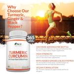 Turmeric and Black Pepper with Ginger Complex - 365 Vegan Capsules - 1 Year Supply - Tumeric Supplement Joints - High Strength Curcumin 95% Extract - Nu U Nutrition