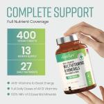 High Strength Multivitamins with Iron & Minerals | 400 Vegan Multivitamin Tablets for Women, Multivitamin Tablets for Men | 100% of All Vitamins | Adult Multi Vitamin | VitaBright Vitamin Supplements