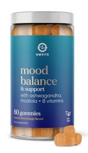 Ashwagandha Gummies for Mood Balance, Calm & Stress Relief, 60 Gummies - Citrus Orange Flavour with Ashwagandha High Strength Extract, Rhodiola & B Vitamins - 100% Vegan - Helps Mood, Focus & Stress