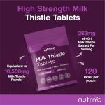 Milk Thistle High Strength Tablets 10,500mg & 80% Silymarin Per Serving | 120 Tablets | Milk Thistle Herbal Supplement | Vegan & UK Made