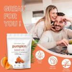 Pumpkin Seed Oil Capsules with Saw Palmetto – Cold Pressed, 3000mg, Hair Growth & Prostate Support – Vegan, High Strength, 180 Capsules