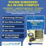 FoodPURA Pound Shredder! Weight Loss Shot Powder Support Supplement 90 Servings 30 Days Carb Blocker + Appetite Suppressant + Fat Burner + Blood Sugar Control + Metabolism Booster