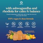 Ashwagandha Gummies for Mood Balance, Calm & Stress Relief, 60 Gummies - Citrus Orange Flavour with Ashwagandha High Strength Extract, Rhodiola & B Vitamins - 100% Vegan - Helps Mood, Focus & Stress