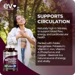 Beetroot Complex & L-Citrulline 10,000mg | 180 Capsules | High Strength | Nitric Oxide Booster to Support Circulation for Energy & Daily Wellness | Vegan, Non-GMO, UK Made, 3 Months | EVO NUTRITION