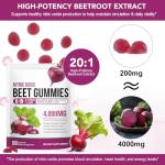 Beet Root Gummies for Blood Pressure, Heart Health Support, Energy Level Suport, Promoting Nitric Oxide, Enriched with 200mg CoQ10 & Beet Root Extract, Vitamin B12, C, Sugar-Free | 90 Chews
