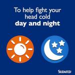 Sudafed Congestion & Headache Relief Day & Night Capsules (Pack of 16), Relieves Congestion and Helps Fight Blocked Nose and Headache, Specifically Formulated for Use During the Day and Night