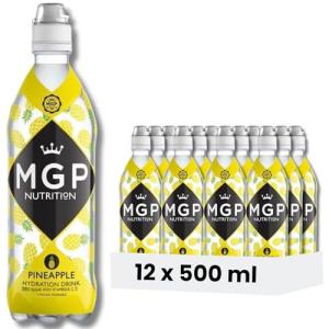 MGP Sugar Free Hydration Drink With Essential Vitamins, Pack of 12, Sports Recovery Electrolytes, Low Carbs, Fat & Gluten Free, Vegan Friendly, Vitamin C, B3, B5, B1, B6, B12 Supplement, Pineapple