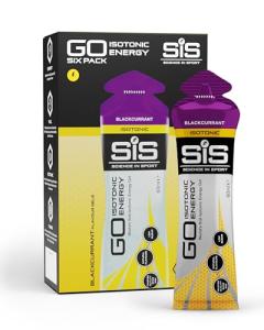 Science in Sport GO Isotonic Energy Gel 6 x 60ml Blackcurrant – Fast-Acting – Vegan – Formulation with 22g of carbohydrates, a great source of energy