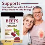 60 Beetroot Gummies with coenzyme Q10 Nitrate, Grape Seed Extract and antioxidants for Heart Health