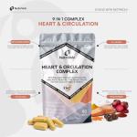 Heart & Circulation Complex | 90 Capsules | Healthy Circulation, Blood Pressure, Energy, Heart Support | Antioxidant | Fish Oil, CoQ10, Magnesium, Aged Garlic, Beetroot & More | UK Made | by NutriVolv