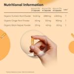 Organic Turmeric Capsules - 180 Capsules - with Organic Ginger & Black Pepper - Turmeric Supplement for Both Men & Women - Easy to Swallow - Vegan & Gluten-Free - Made in EU