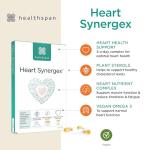 Healthspan Heart Synergex | 28 Day Supply | Heart Health Complex | Cholesterol Maintenance | Supports Energy & Muscle Function | Plant Sterols | Heart Nutrient Complex | Omega 3 | Vegan
