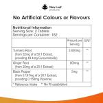 Turmeric Tablets 2600mg High Strength with Black Pepper & Ginger (6 Months Supply) Active 95% Turmeric Curcumin Supplements 365 Tablets Not Capsules, Vegan, UK Made by New Leaf