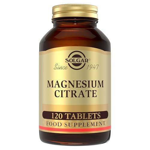 Solgar Magnesium Citrate Tablets, Supports The Nervous System, Energy Release, Reduces Tiredness and Fatigue, Vegan, Brown, 120 Count