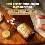 Solgar Magnesium Citrate Tablets, Supports The Nervous System, Energy Release, Reduces Tiredness and Fatigue, Vegan, Brown, 120 Count