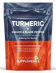 Turmeric Tablets 4000mg per Serving (2400mg Turmeric, 1400mg Ginger, 200 mg Black Pepper) | 180 High Strength Curcumin Tablet Supplements| Vegan and Gluten Free | UK Made