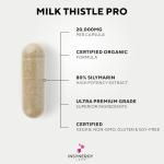 Milk Thistle 20,000mg Per Capsule (Maximum Dose in UK) Superior Organic 80% Silymarin Milk Thistle High Strength, 60 Vegan Milk Thistle Tablets Capsules Supplement
