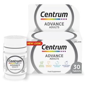 Centrum Advance Multivitamin & Mineral Supplements, 24 essential nutrients including vitamin D, C, Calcium, Daily Multivitamin Tablets, 30