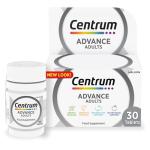 Centrum Advance Multivitamin & Mineral Supplements, 24 essential nutrients including vitamin D, C, Calcium, Daily Multivitamin Tablets, 30