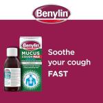 Benylin Mucus Cough Max Menthol Flavour, Helps to Clear Chest Mucus from Day 1, Cough Medicine for Adults, 100 mg/5 ml Oral Solution, 150 ml