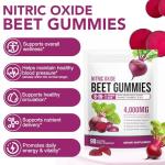 Beetroot Gummies, 90 Gummies 20:1 High-Concentration Beetroot Extract Supplement with Vitamin C, B12, Grape Seed Extract & Black Pepper, Boost Energy Levels, Supports Immune & Heart Health