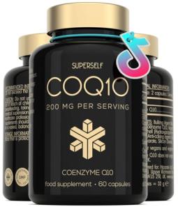 CoQ10 Supplement - Coenzyme Q10 High Strength 200mg - 60 Capsules - Vegan Naturally Fermented Ubiquinone - Co Enzyme CQ10 High Absorption - UK Made