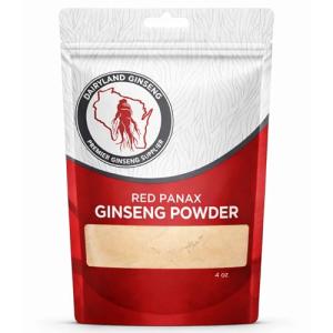 Red Panax Ginseng Powder with Natural Ginsenosides (4 oz)- Supports Healthy Energy, Vitality, Mood and More, Korean Panax Ginseng Root Powder for Smoothies, Coffee or Drinks